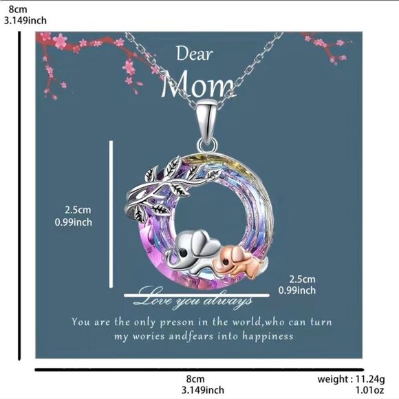 Elegant Necklace for Mom — Adorable Mother’s Day Gift Brand New with Card - Picture 3 of 6